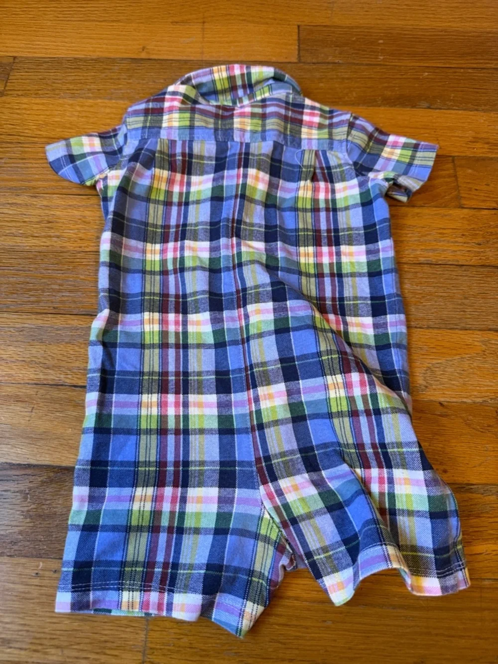 Ralph Lauren Multicolor Plaid Button-Down Kids Romper